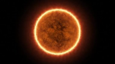 Uzayda alevler saçan gerçekçi güneş yüzeyi. 3d hazırlayıcı 