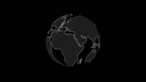 Цифровая голограмма земли белого цвета. 3D визуализация. Абстрактный глобус — стоковое фото