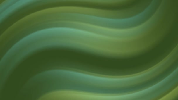 Zvlnit abstraktní pozadí pohybu. Zkroucený zelený modrý sklon. Fluid, rendering — Stock video