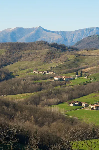 Brianza panoramatický pohled z montevecchia, Itálie — Stock fotografie