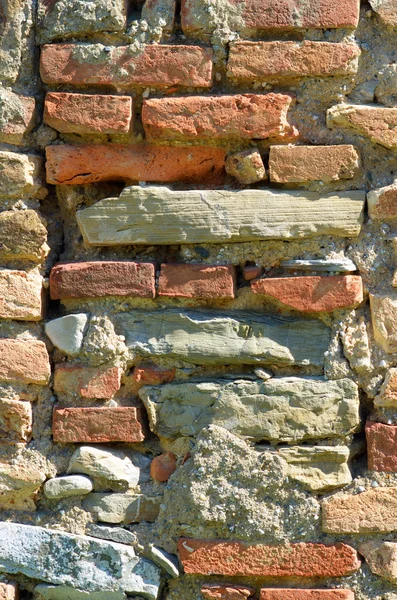 Цегляна і кам'яна стіна — стокове фото