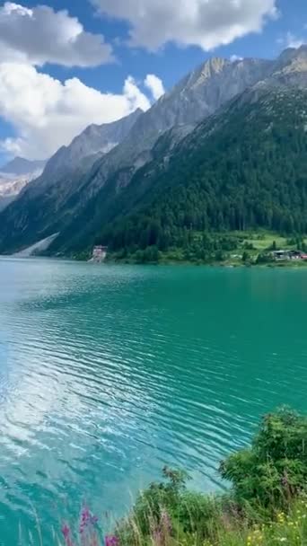奥地利Ziller谷Schlegeisspeicher湖全景 — 图库视频影像