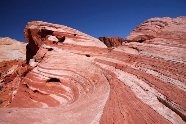 Curved Lines Designed Erosion Rock Valley Fire Nevada — Stock Photo, Image