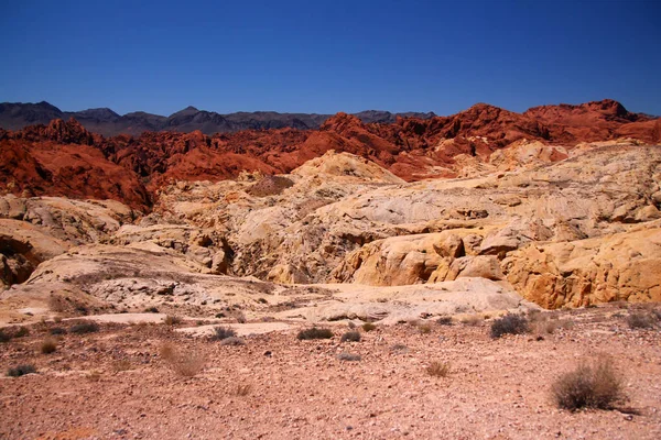 Die Trockene Wüste Die Rosa Felsen Die Roten Geröll Und — Stockfoto