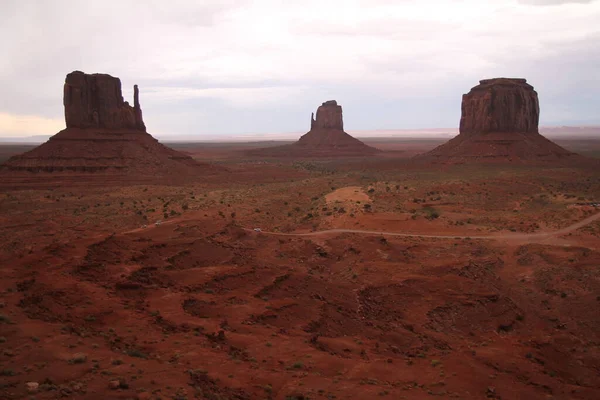 Die Drei Großen Roten Hoodoos Des Monument Valley Utah — Stockfoto