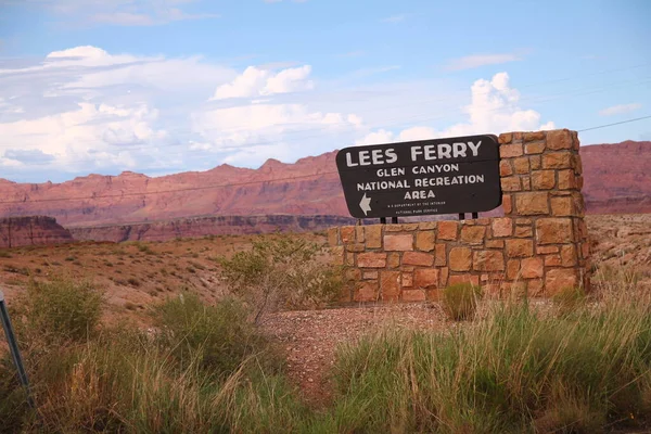 Lees Ferry Glen Canyon National Recreation Area Segno Sulla Strada — Foto Stock