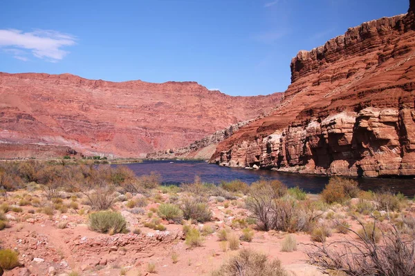 Potenza Colori Dell Acqua Che Scorre Nel Fiume Colorado Nella — Foto Stock