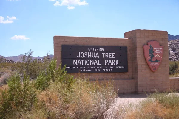 Cartello Tradizionale All Ingresso Del Joshua Tree National Park California — Foto Stock