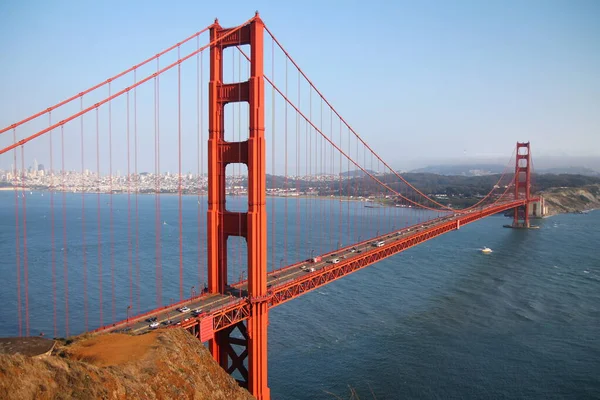 Feche Pilar Ponte Golden Gate Vermelha São Francisco Califórnia — Fotografia de Stock