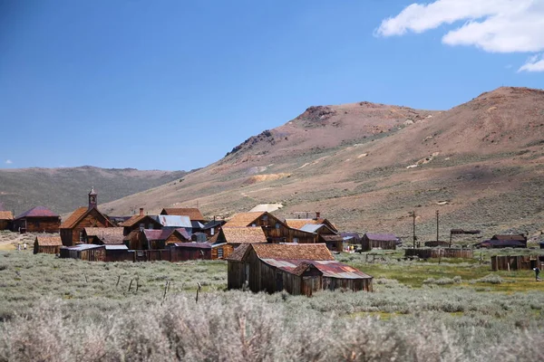 Les Belles Ruines Ruée Vers Ville Bodie Avec Les Montagnes — Photo