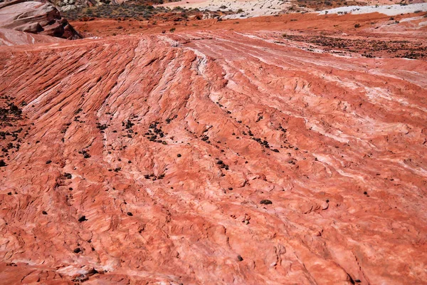 Červené Bílé Vlny Erodovaném Poli Údolí Fire State Park Nevadě Stock Snímky