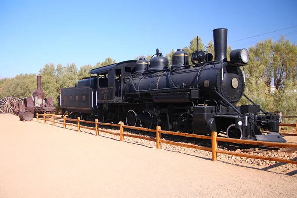 Traditional Black Locomotive Gold Rush Death Valley Desert California Royalty Free Stock Photos