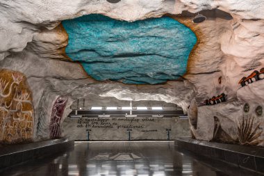 Ocak 2020, Stockholm, İsveç metro istasyonu..