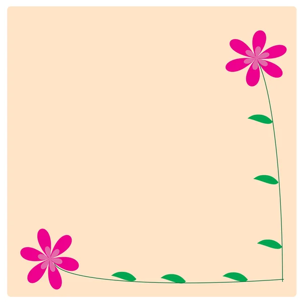 Illustratie roze bloemen op achtergrond — Stockvector
