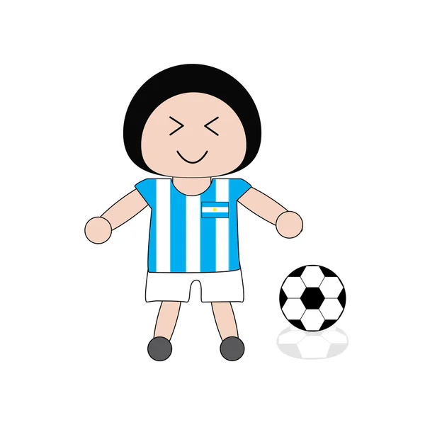 Illustrazione ragazzo in Argentina uniforme da calcio — Vettoriale Stock