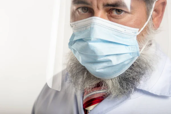 Doctor Protective Wear Mask Face Shield — Stock Photo, Image