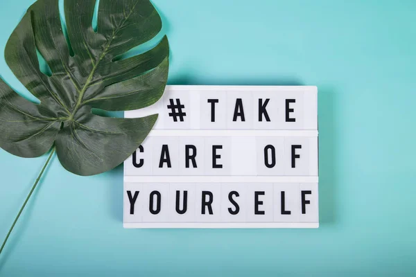 Lightbox Motivational Words Self Care Mental Health Emotional Well Being Stockfoto