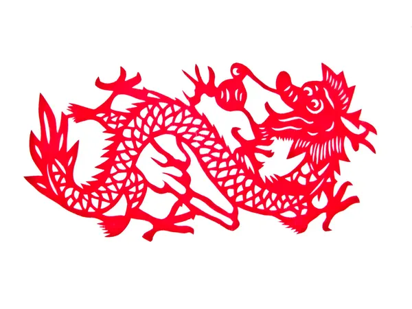 中国剪纸艺术龙 — 图库照片