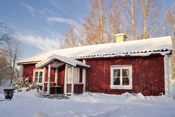 Winter, snow and cottages — Stock Photo, Image
