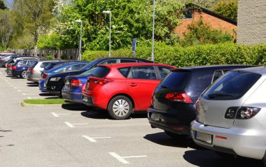 Cars parked at Mlarhjden in Stockholm - Sweden