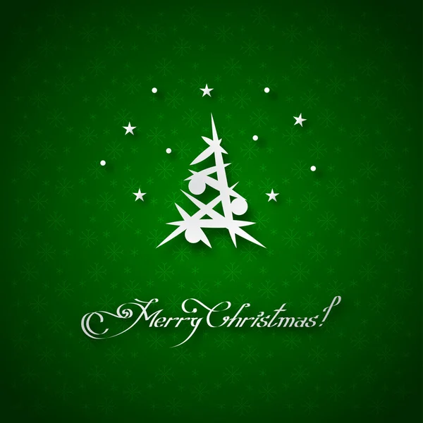 Green background with christmas tree — Stock Vector