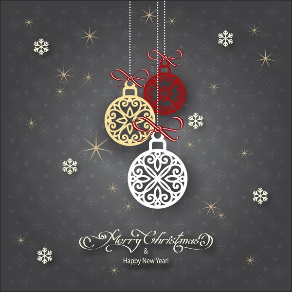 Christmas gray balls — Stock Vector