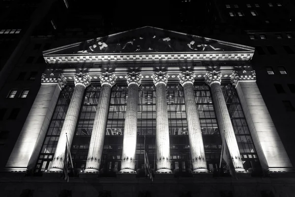 New York Stock Exchange by Night — Stock Photo, Image