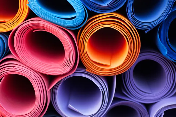 Цветные коврики для йоги Стоковое Фото