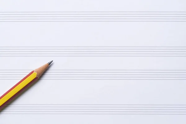 Pencil Music Sheet Musical Concept — Stockfoto