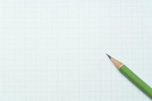 Close Green Pencil Graph Paper Background Education Concept — Stockfoto