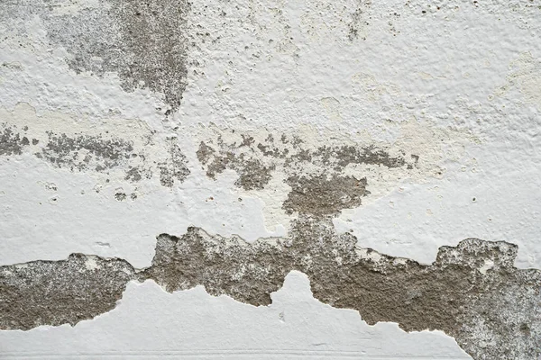 Close White Color Painted Old Peeling Failing Cracked Plaster Wall —  Fotos de Stock