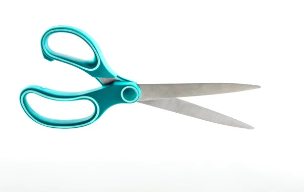 Green scissors isolated on a white background — Stock Photo, Image