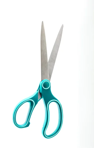 Green scissors isolated on a white background — Stock Photo, Image