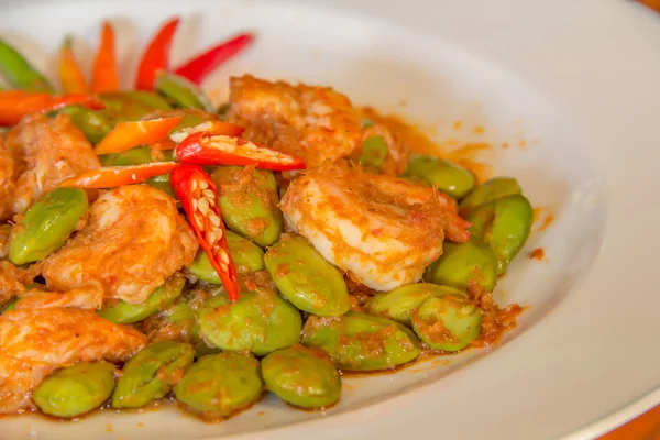 Nourriture asiatique Sato Crevettes frites épicées — Photo