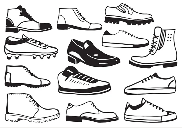 Hombre Hombre Hombres Zapatos Calzado — Vector de stock