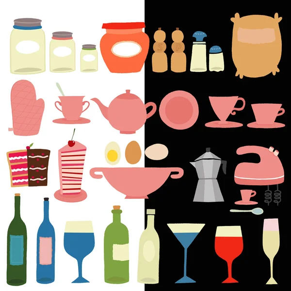 Objets de cuisine vectoriels — Image vectorielle