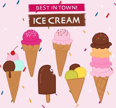 dondurma poster tasarım öğeleri