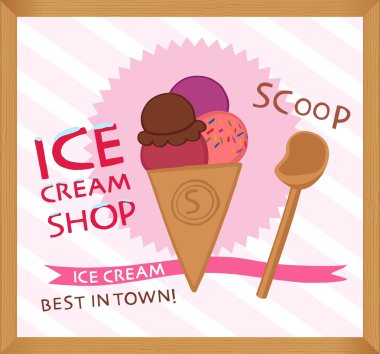 Vintage dondurma poster tasarımı