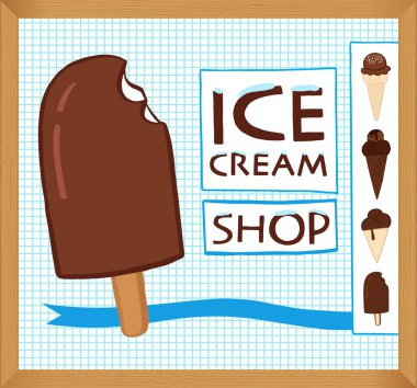 Vintage dondurma poster tasarımı