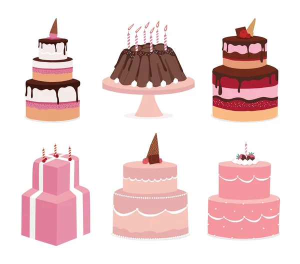 Set of Cake icons. — Stock Vector