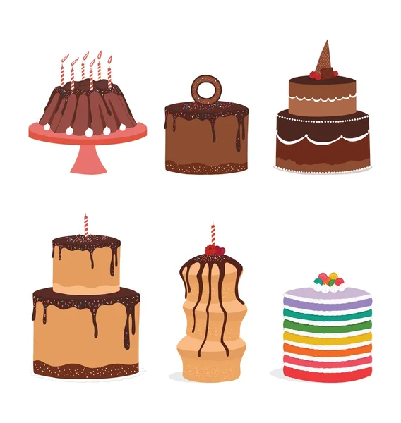 Set of Cake icons. — Stock Vector