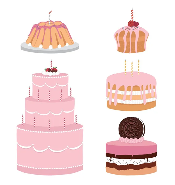 Ensemble d'icônes gâteau . — Image vectorielle
