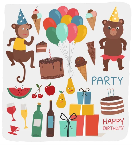 Set of party elements — Stock Vector