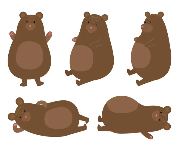 Vector Honey Bear Poses Stockvector