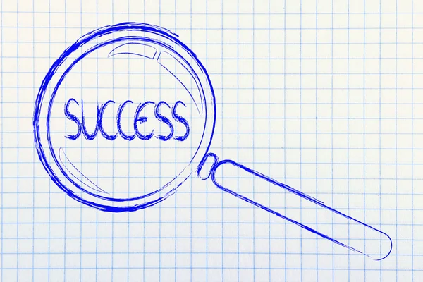 Finding success in business, magnifying glass design — Stock Photo, Image