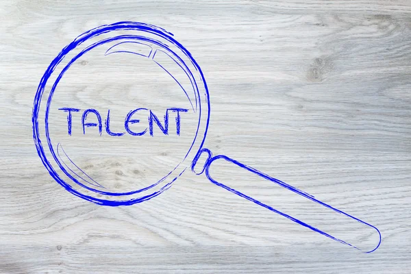 Vinden van talenten, Vergrootglas ontwerp — Stockfoto