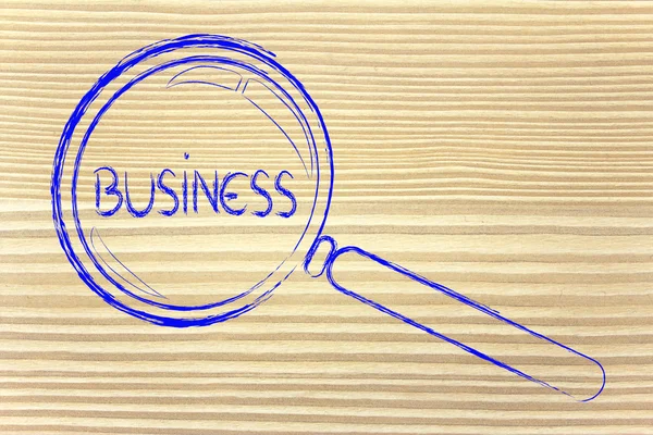 Finding business opportunities, magnifying glass design — Stock Photo, Image