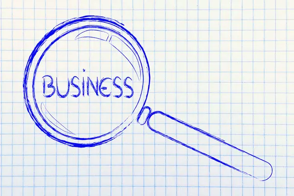 Finding business opportunities, magnifying glass design — Stock Photo, Image