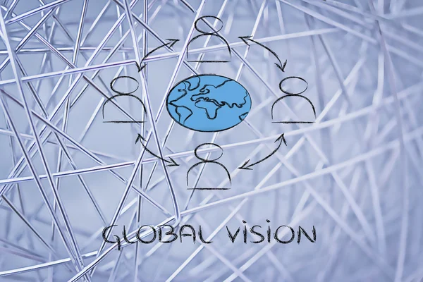 Wereldwijde zakelijke communicatie, mensen aangesloten wereldwijd — Stockfoto
