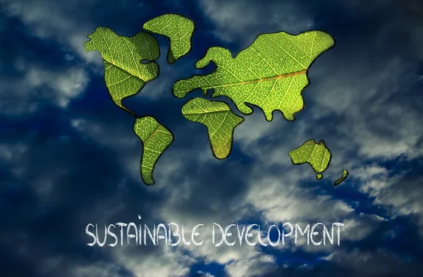 Πράσινη οικονομία, Παγκόσμιος Χάρτης που καλύπτονται από τα πράσινα φύλλα — 图库照片